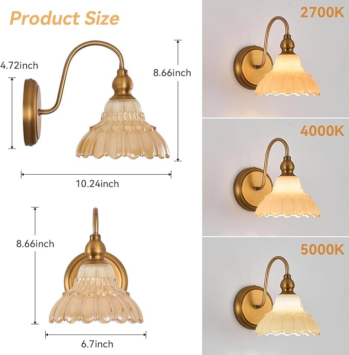 Modern Wall Sconce Bedside Wall Lamp White Vintage Glass Bedroom Light Fixtures in Door Lighting Fixture for Bathroom Living Room Hallway Corridor