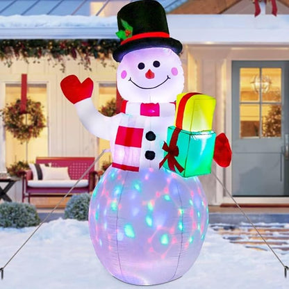 AerWo 5ft Christmas Inflatables Outdoor Decorations, Inflatable Snowman Christmas Blow Up Yard Decorations with Rotating LED Lights for Yard Garden Decorations Indoor Outdoor