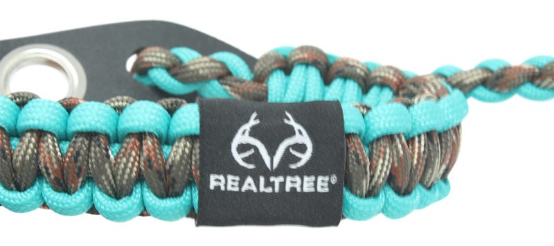 Ten Point Gear Realtree® Paracord Archery Bow Wrist Sling - 100% Full Grain Leather 550 Paracord (T Blue Camo)