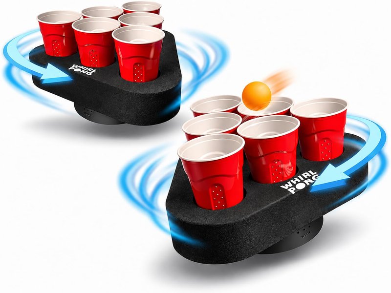 Whirl Pong – The Spinning Cup Pong Game | Rechargeable Rotating Party Game Set | Ultimate College Party, Tailgate & Family Game | Cup Pong Reinvented