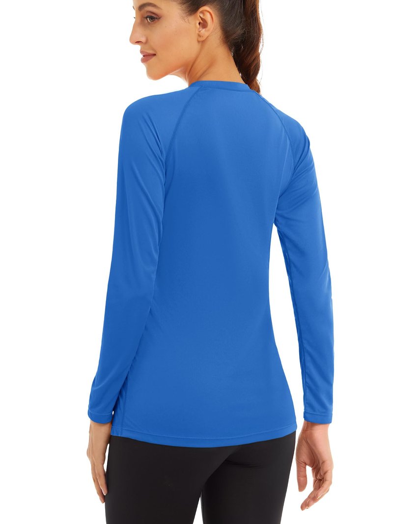 MAGCOMSEN Women's Running & Workout T-Shirts - Summer Sun Protection Shirts UPF 50+ Blue Green