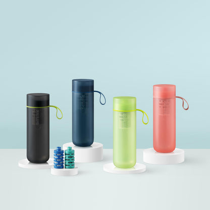 PHILIPS Water GoZero Active BPA-Free Water Bottle with Fitness Tap Water Filter, Sport Squeeze Water Bottle, Lightweight, 24 oz with Fitness Filter, Plum
