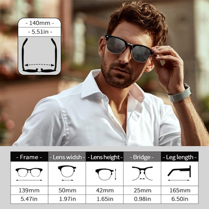 Smart Sunglasses Glasses for Men Women with AAC Speaker Open Ear Music Touch Buttons Remote Photo Voice Assistant Hand-free Calling, Unisex Audio Intelligent Bluetooth 5.0, Great Gift for Friends
