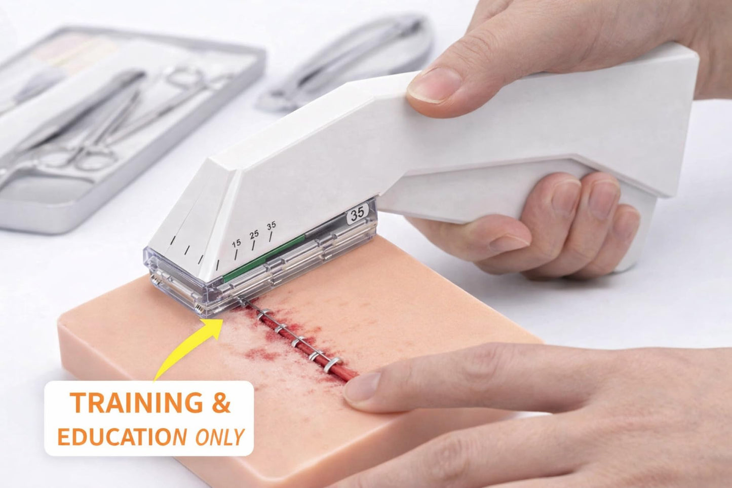 IMKRC - Sterile Skin Stapler, 35 Wide Preloaded Staples, Vet and Medical First Aid Use