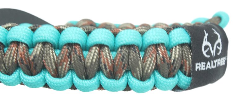 Ten Point Gear Realtree® Paracord Archery Bow Wrist Sling - 100% Full Grain Leather 550 Paracord (T Blue Camo)