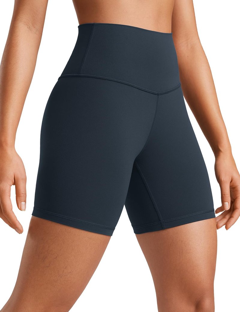 CRZ YOGA ButterLuxe Biker Shorts 6" - High Waisted Workout Running Volleyball Spandex Yoga Womens True Navy X-Small