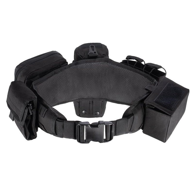 YAKEDA MolleTactical Belt for men-Battle Belt Duty Belt Law Enforcement Utility Belt Police Belt Set 5 PCS (Black)