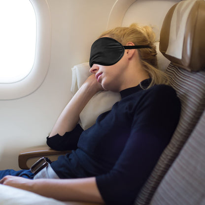 6 Pieces Natural Silk Sleep Mask Soft Eye Mask Adjustable Strap Blindfold Eyeshade Smooth Comfortable Eye Cover with Bag for Sleeping(Black, Taro Purple, Navy, Purple, Pink, Gray)
