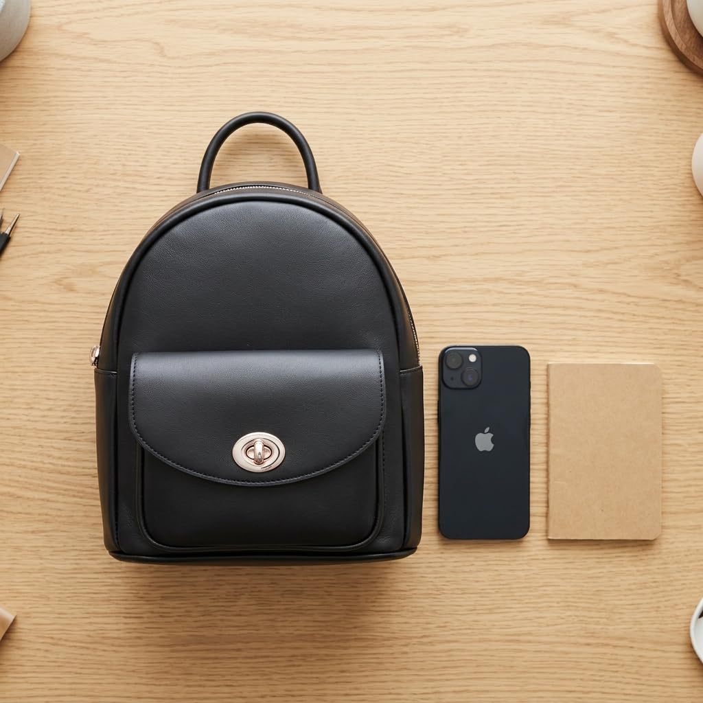 Rosvovo Mini Leather Backpack for Women - Anti-Theft Small Purse with Secured Zipper & Tassel