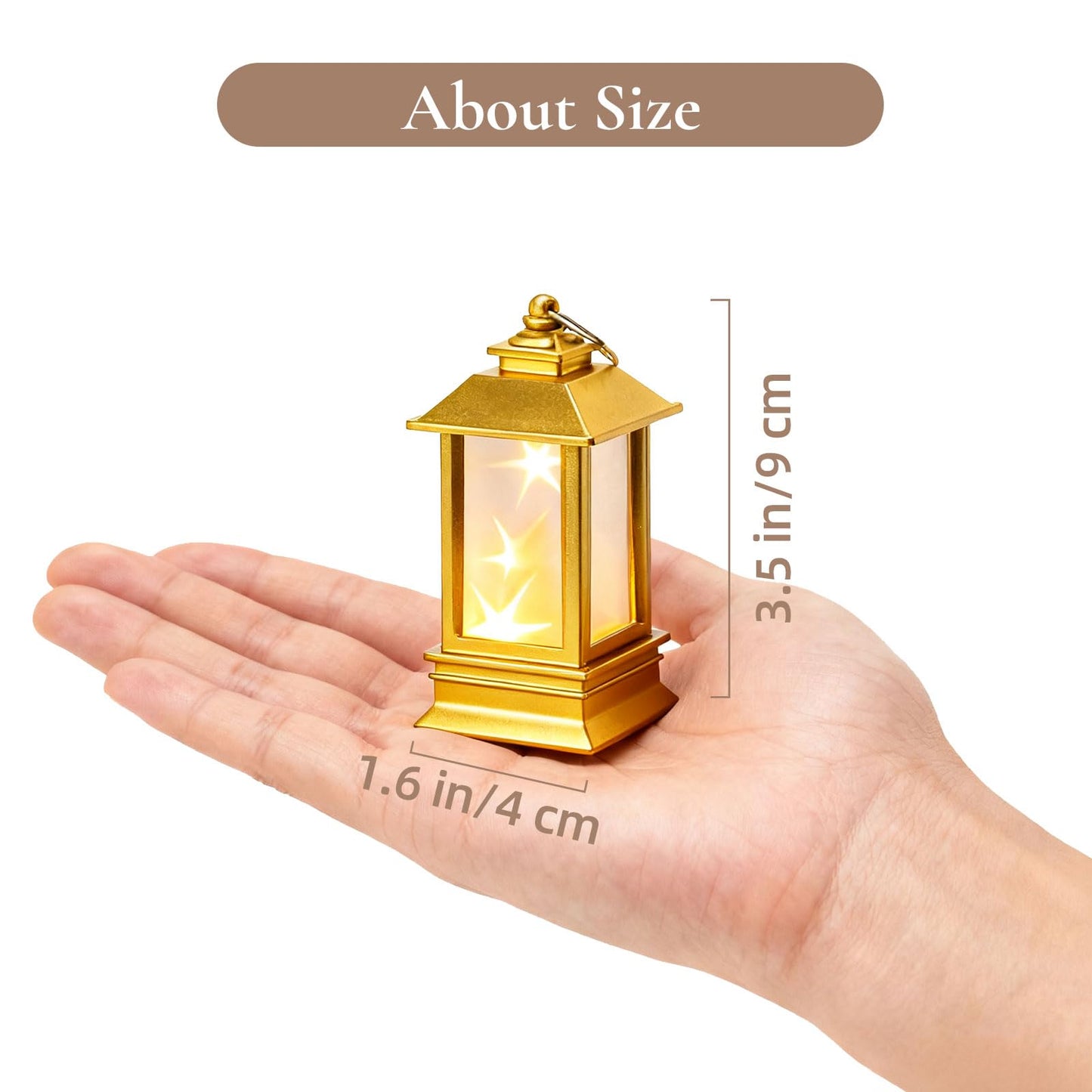 Staymoment Gold Lanterns Decorative Indoor: 24 Pcs Starlight Mini LED Lantern for Centerpiece Table Decorations Halloween Christmas Wedding Party Camping Decor