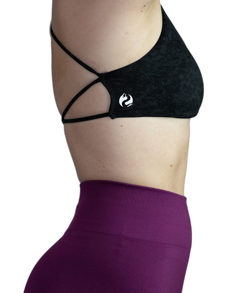AUROLA Women Workout Sports Bras Backless Strappy Criss Cross Light Support Athletic Bra Gym Fitness Yoga Bra, Black, M
