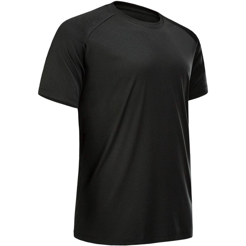 MCPORO Workout Shirts for Men Short Sleeve Quick Dry Athletic Gym Active T Shirt Moisture Wicking Black XX-Large