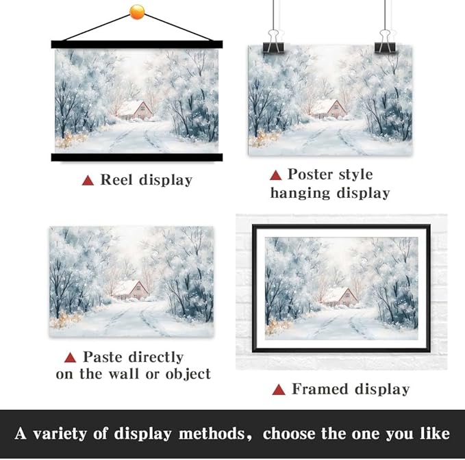 Yesad Winter Wall Art, Winter Forest Canvas Prints Country Wall Art Rustic Wall Décor for Living Room Bedroom Farmhouse Decorations Landscape Pictures Prints Nature Poster (Unframed,30”x20”, Winter)