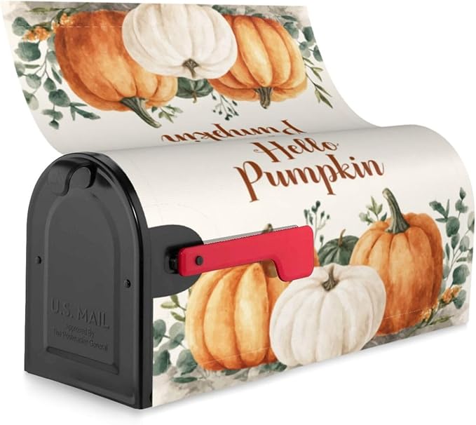 Mailbox Covers Pumpkin Watercolor Fall Thanksgiving Pumpkin Watercolor Fall Thanksgiving Magnetic Letter Post Box Cover Standard Size 21 x 18 Inch Garden Yard Home Decorative