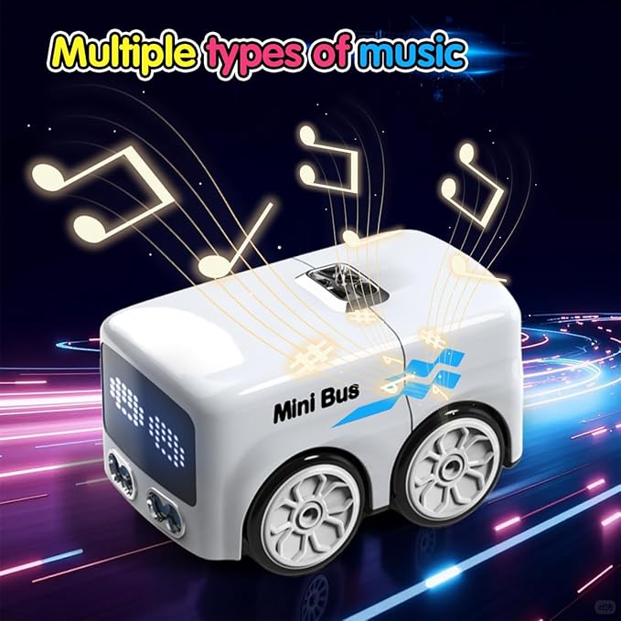 jaming RC Mini Bus2.4G Remote Control Car Vehicles City Buses Toy Classic Baby Vehicle Remote Control Car with LED Lights and Gesture Sensing Bus Toy Gift for Children Kids Boys Girls (White)