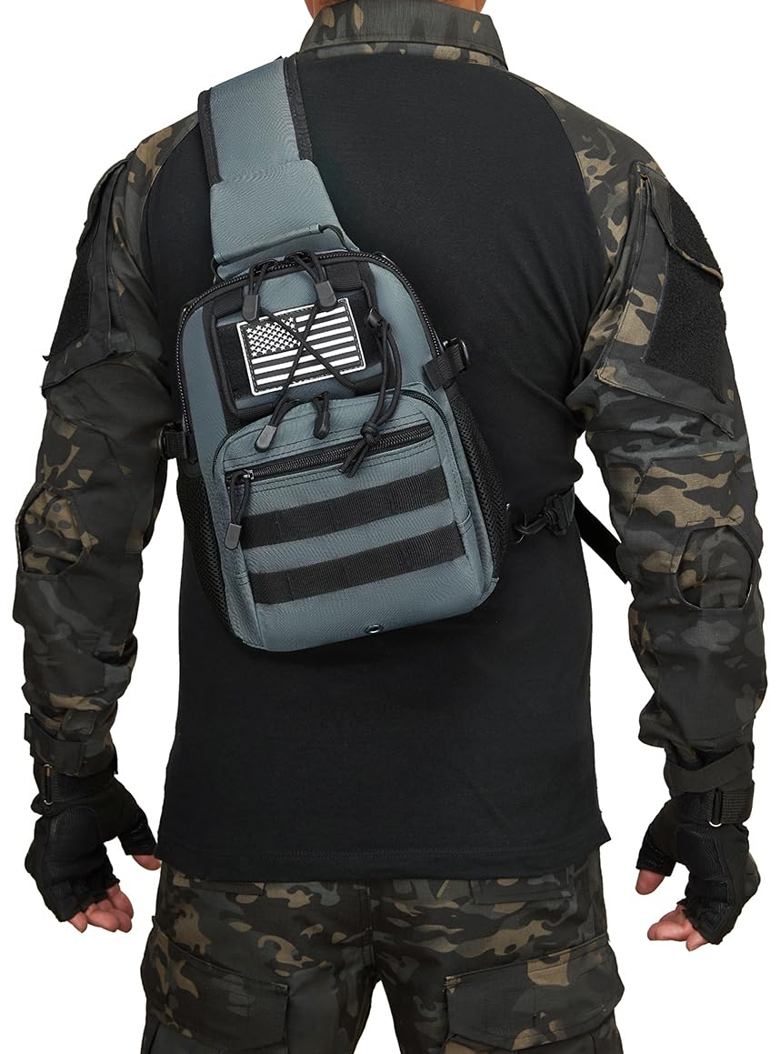 ATBP Small Tactical Holster Sling Backpack Accessories Shoulder Pouch Water Bottle & Radio Holder Crossbody Bag for Men