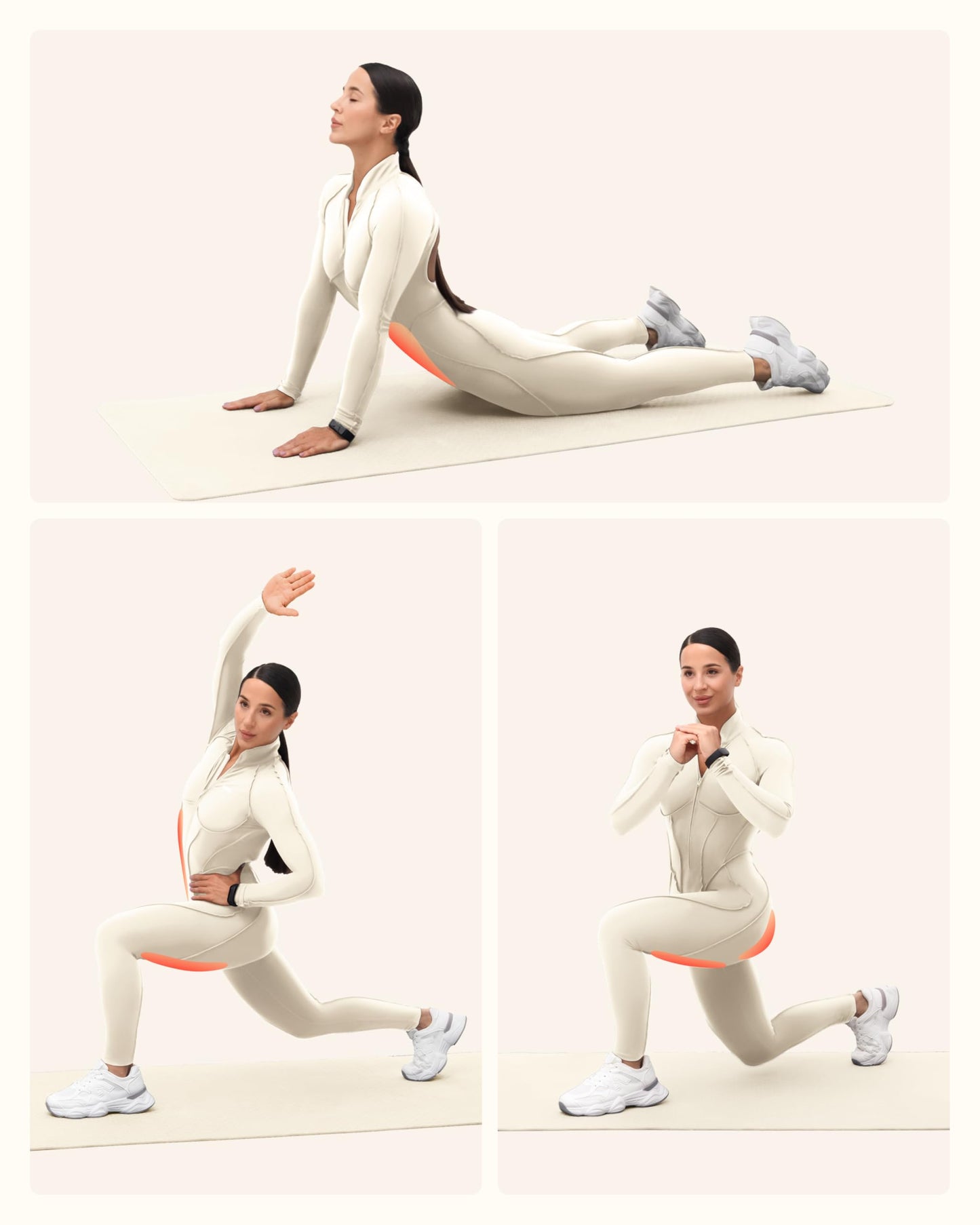 BetterMe Yoga Mat - Non-Slip Exercise Mat for Women - Cushioned Pilates Mat for Home Workouts, Stretching & Hot Yoga - Portable Fitness Mat with Strap (Ivory)