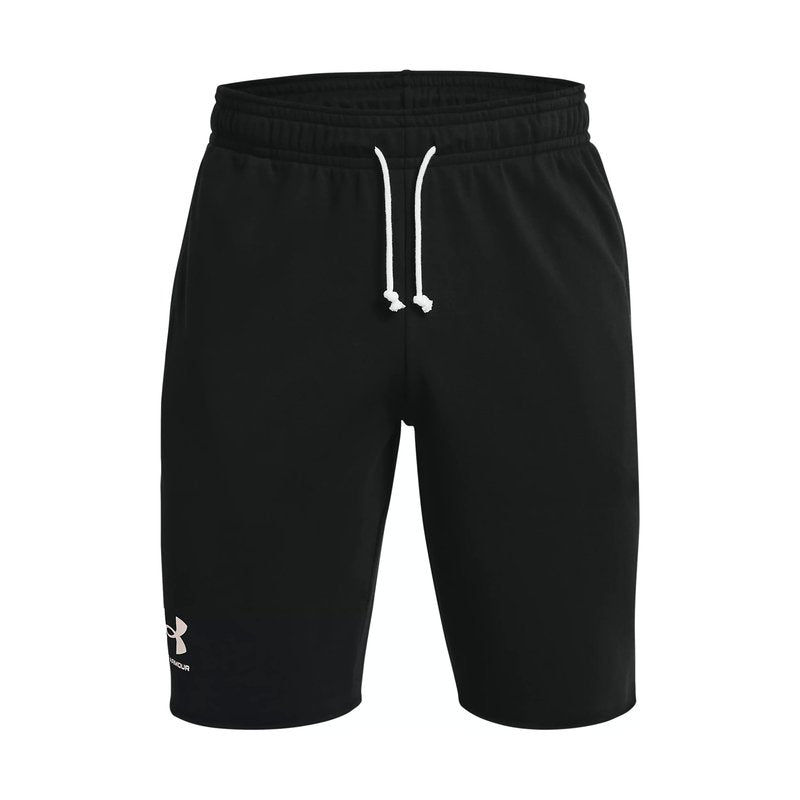 Under Armour Mens Rival Terry Shorts , Black (001)/Onyx White , Small