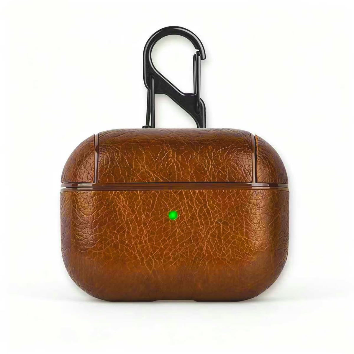 for Airpods 4 Case Leather with Keychain, Retro Leather Wireless Charging Protective Headphone Case Cover for Apple Airpods 4th Generation 2024 Front LED Visible for Man Women(Lightbrown)