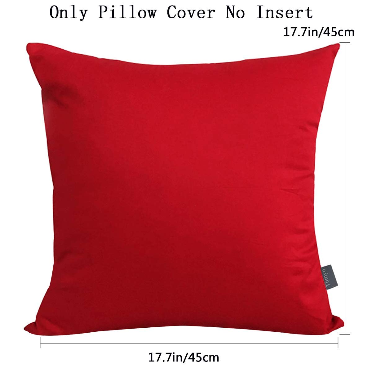 Thmyo 4-Pack 100% Cotton Comfortable Solid Decorative Throw Pillow Case Square Cushion Cover Pillowcase Sublimation Blank Pillow Covers DIY Throw Pillowcase for Couch Sofa Bed(18x18 inch/45x45cm,Red)