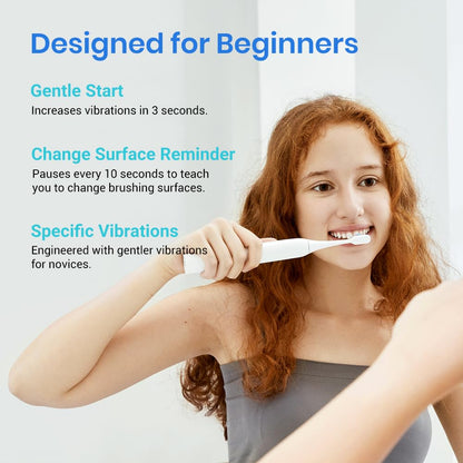 Etekcity Unisex Electric Toothbrush for Adults and Kids, Corded, White, 5 Modes, 2-Minute Timer, 3-Hour Battery Life, Travel Case