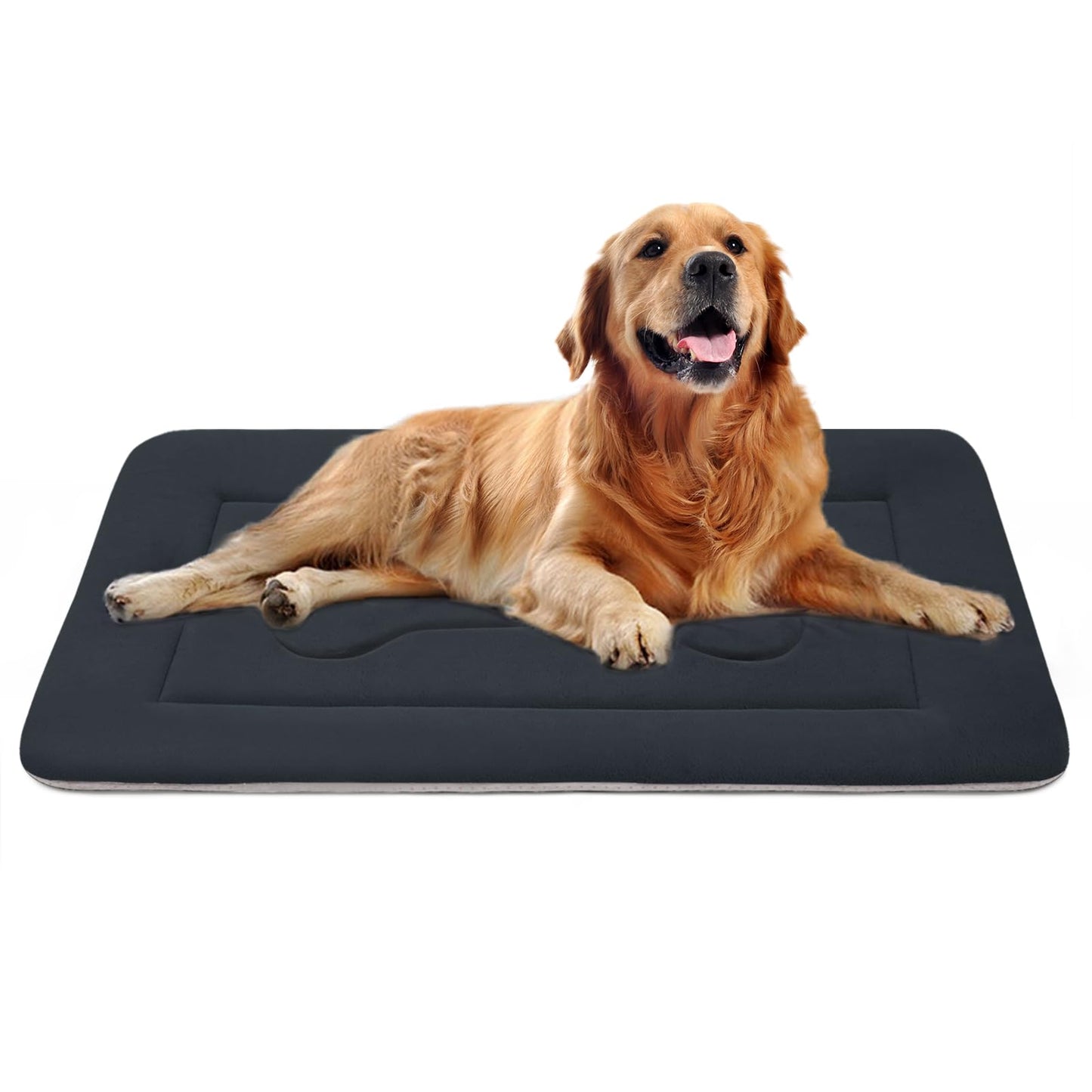 JoicyCo Large Dog Bed Soft Dog Crate Pad Mat, 42 in Non-Slip Bottom Washable Dog Sleeping Mattress Pet Beds Cat Bed Kennel Pad, Dark Blue Gray