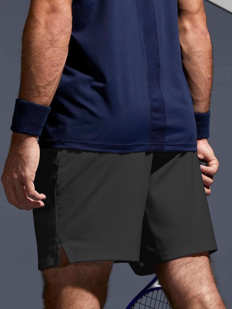 Aolesy Men's Workout Shorts with Liner 5 Inch Quick Dry 2 in 1 Running Shorts for Men Sports Athletic Gym Shorts with Zipper Pockets Black/Green