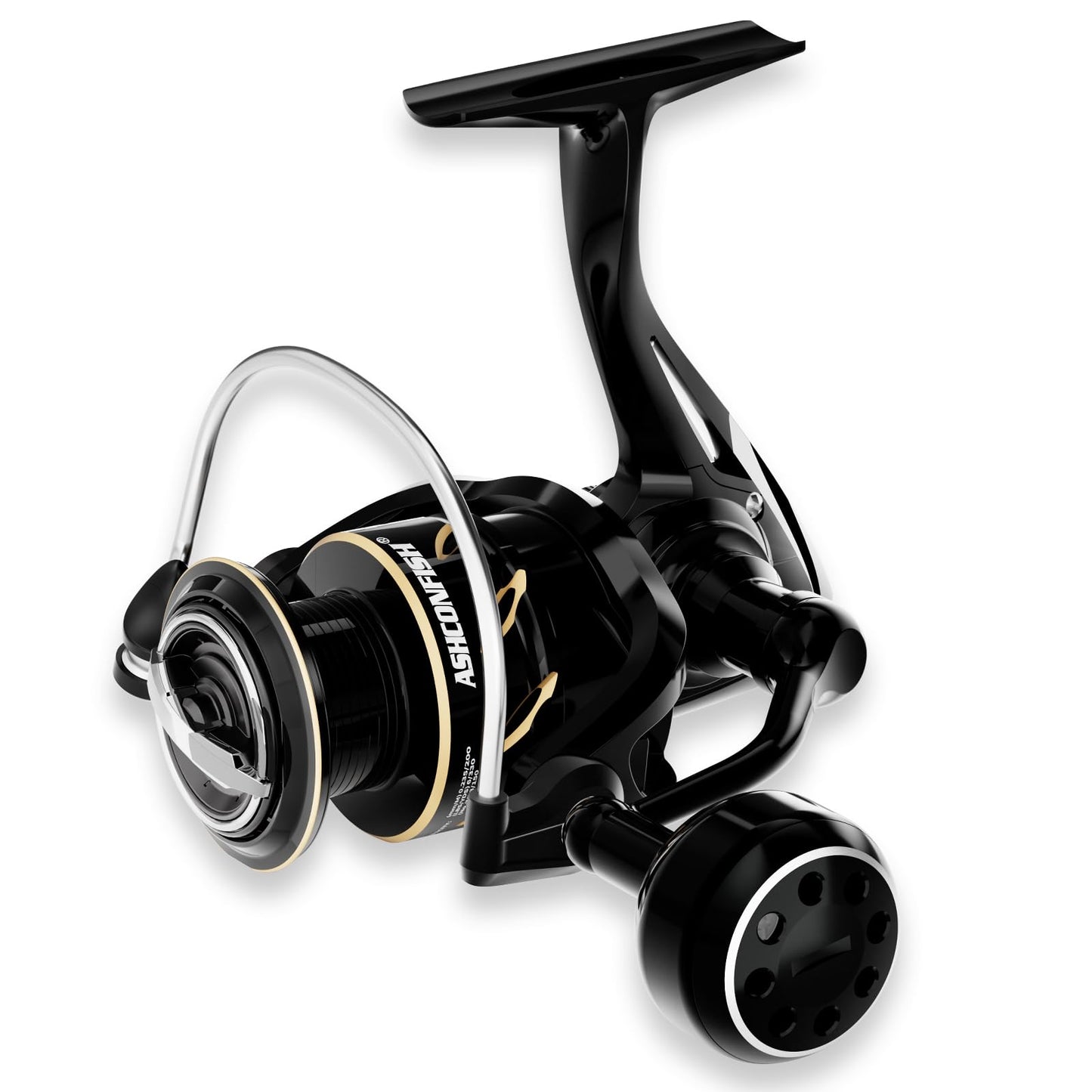 Ashconfish DF Series Spinning Reel Saltwater & Freshwater Fishing Reel, Lightweight Nylon/Fiberglass Frame, 7+1BB, 5.2:1 Gear Ratio,Long-Distance Casting DF (Deep Spool Line Cup(DF), 5000)