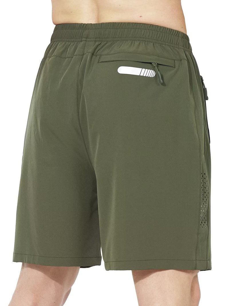 NORTHYARD Men's Athletic Running Shorts Gym Workout 7"/9"/5" Quick Dry Lightweight Sports Basketball Tennis 3 Zipper Pockets ArmyGreen 2XL