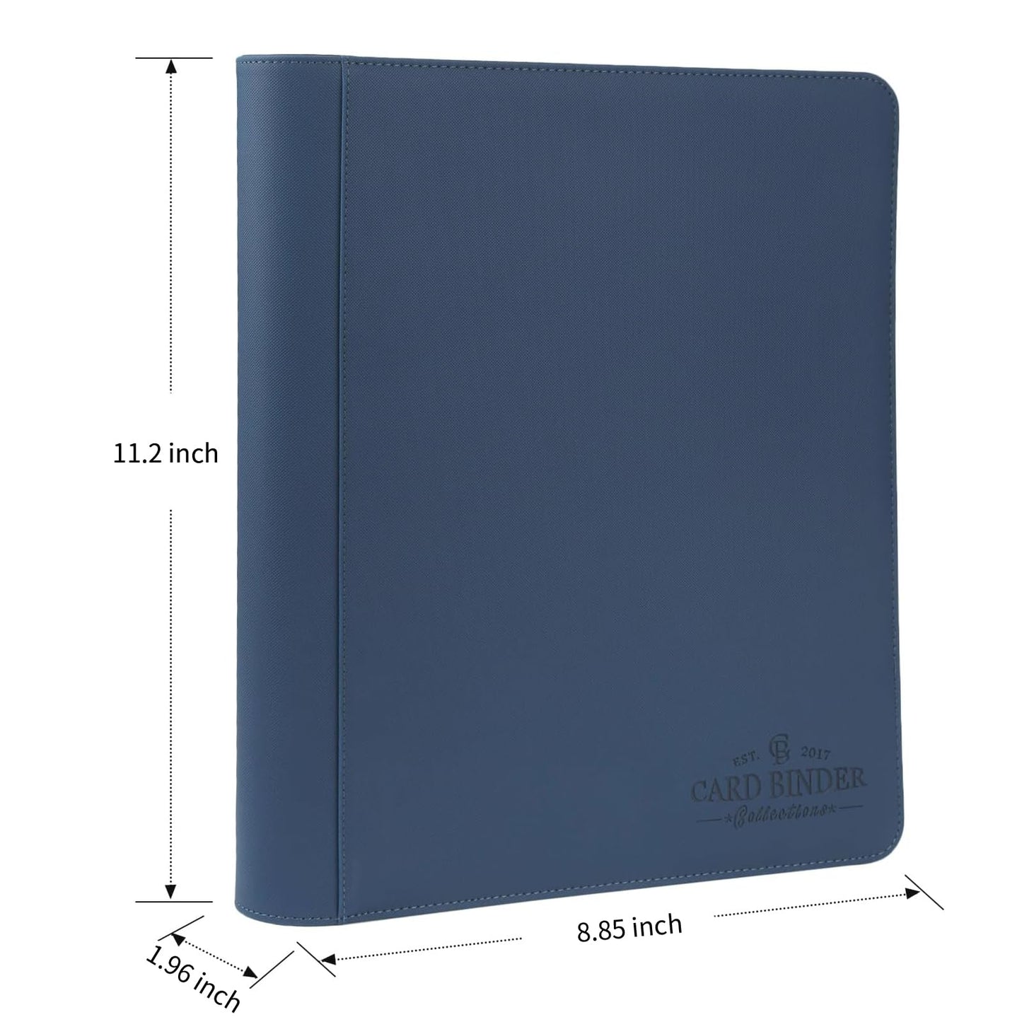 Toploader Binder,Toploader Hard Cases, 4-Pocket Pages Sleeves Hold up 128 Cards.Toploader Card Binder with Sleeves for “3×4” rigid，Card Holder(blue)