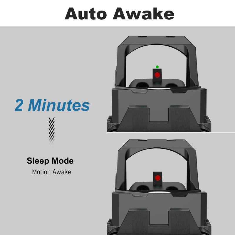 UUQ Mini Reflex Green Dot Sight Shake Awake Optic Sight for Rifles, Pistols and Shotguns 2MOA,12 Brightness Adjustment Red Dot Scope,Suitable for RMR/SRO and 20mm Picatinny Rail