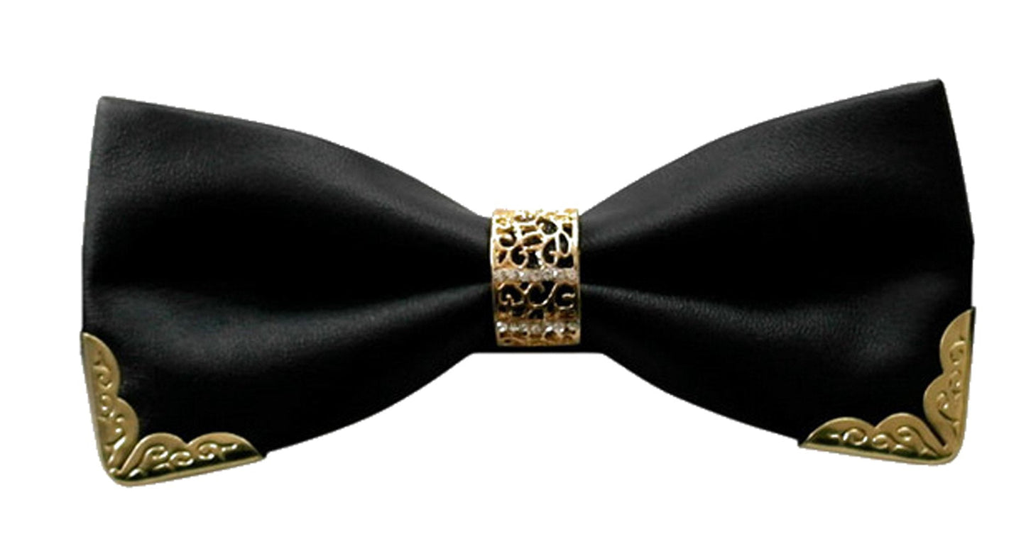 Cloud Rack Bow Tie Metal Ring Studded Leather Black