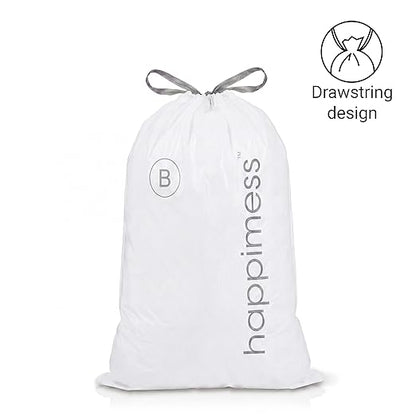 happimess HPM3000B-WHITE 5.3 Gallon Kitchen Drawstring Trash Bags, Trash Can