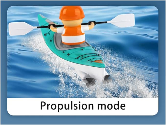 RC Kayak Boat 2.4G Realistic RC Racing Paddling Boat with LED Lights Unique Anti-Capsize Design &amp Long Battery Life for Pools Lake Bathtub Outdoor Water Gift for Adults (RTR Version)