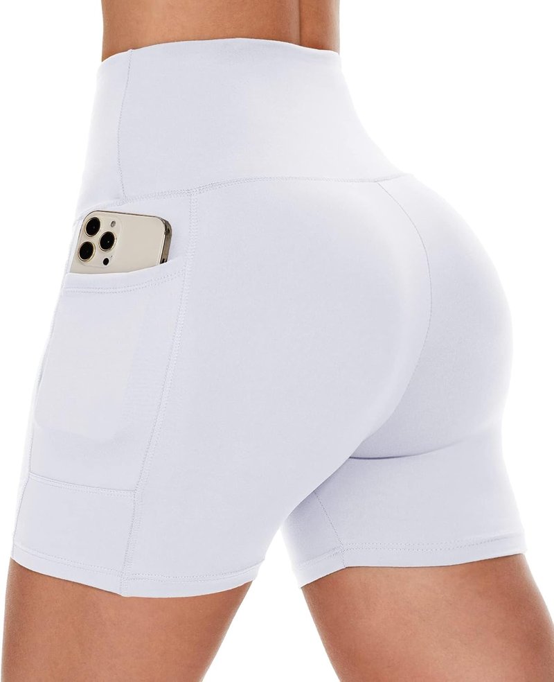 CAMPSNAIL Biker Shorts for Women - High Waisted Spandex Gym Shorts with Pockets | 3"/5"/8" Tummy Control for Yoga & Running