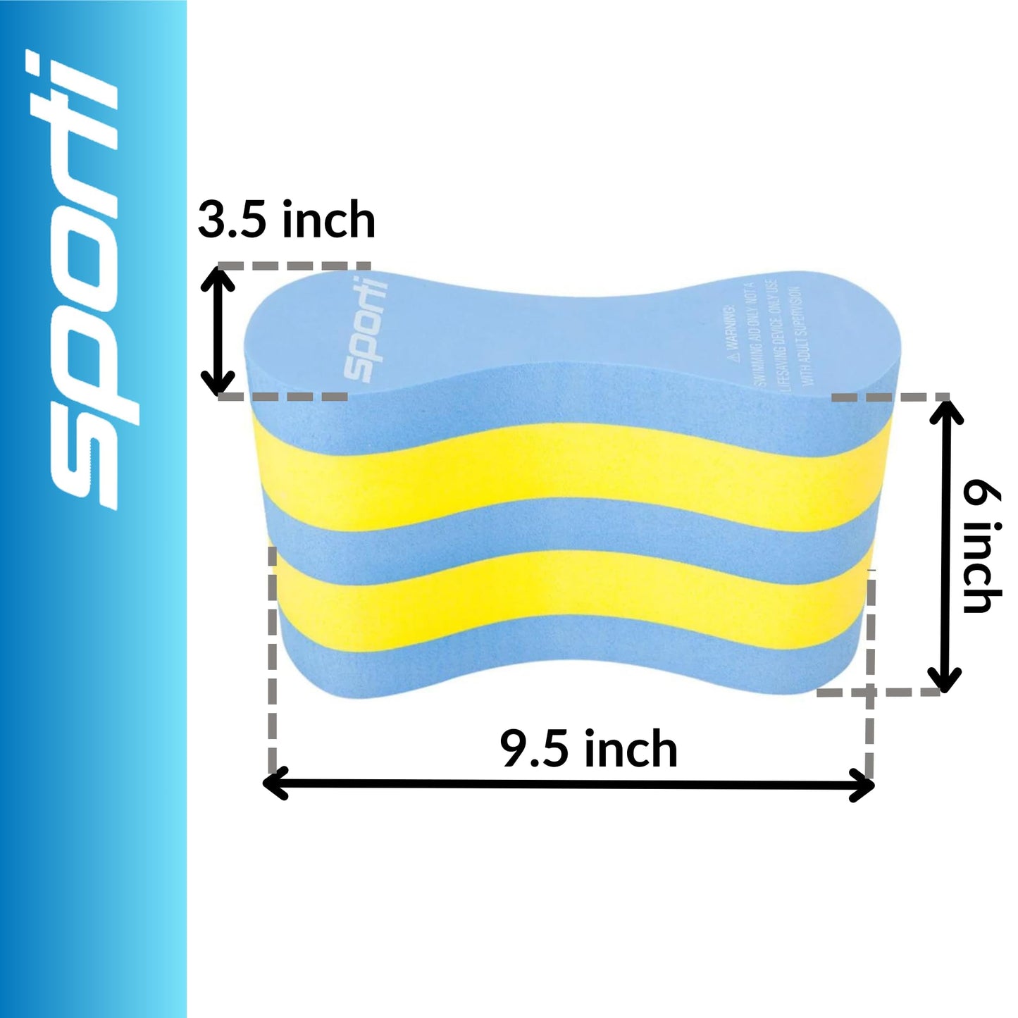 Sporti Pull Buoy for Women & Men Competitive, Swim Trainer Gears EVA 5-Layer Pull Buoy Leg Float - Blue/Yellow/Blue