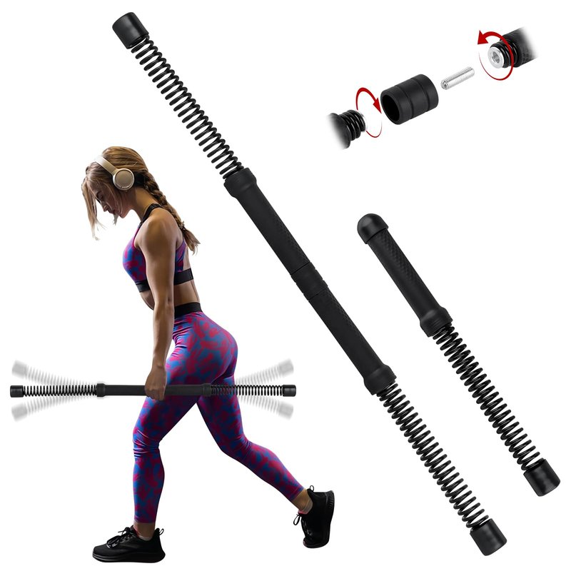 Ropeless Battle Ropes for Home Gym with Non-Slip Gloves, 2Pcs Portable Cordless Home Gym Equipment，Weighted Ropeless Battle Ropes for HIIT Workouts, Cardio, Muscle Training (Black)