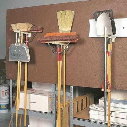Gempler's Original Tool Rack for Shovels, Spades, Rakes, and Brooms, Steel, 12 in L x 1-1/2 in W x 4-1/2 in H (Black)