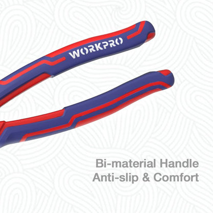 WORKPRO 8-Inch Linesman Pliers in CRV Steel for Twisting and Cutting Wires, Clamping Screws