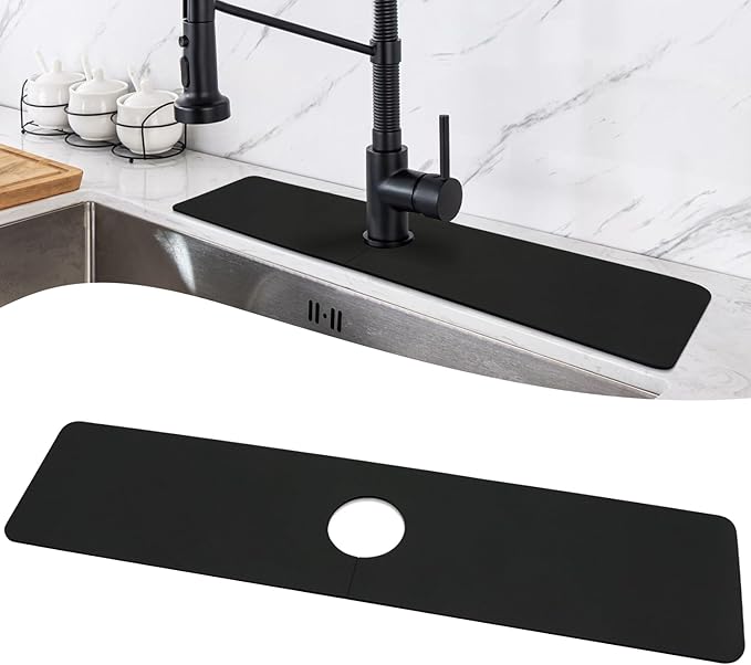 LOPNUR Faucet Mat for Kitchen Sink Protectors, 24 Inch Long Kitchen Sink Splash