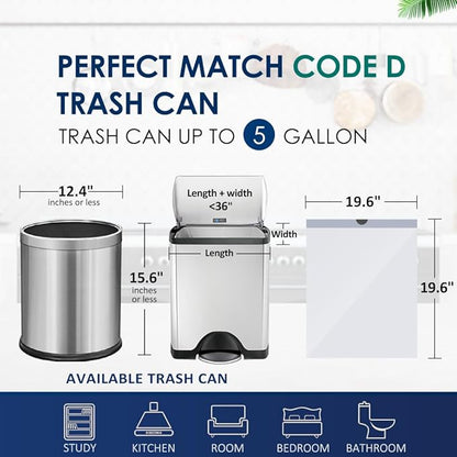 5 Gallon 80 Counts Strong Drawstring Trash Bags Garbage Bags by RayPard