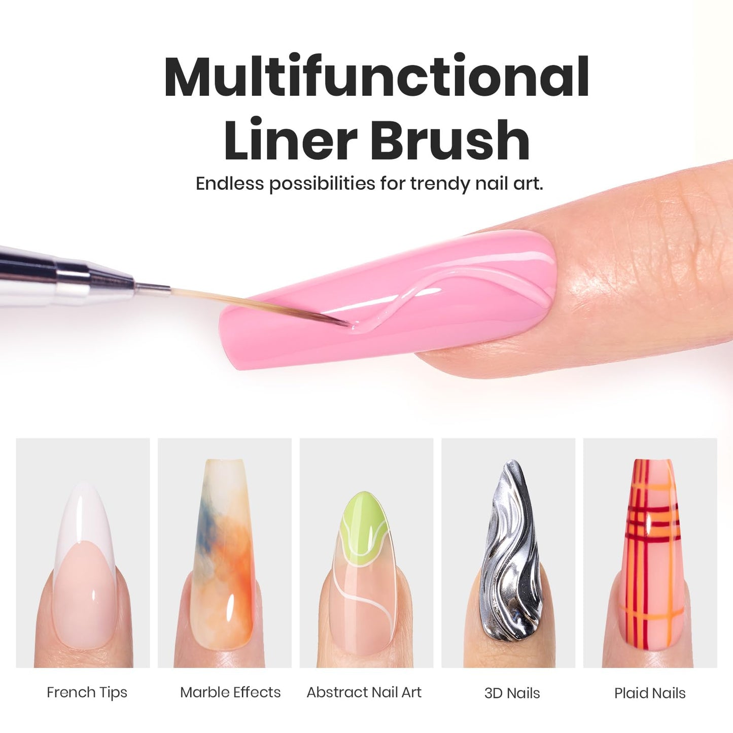 Beetles Nail Stamp, 4Pcs French Tip Tool Easy Manicure Nail Stamper Single Head Soft Silicone Long & Short French Tip Stamp Tool with 2Pcs Nail Scraper Decorations Gift for Women