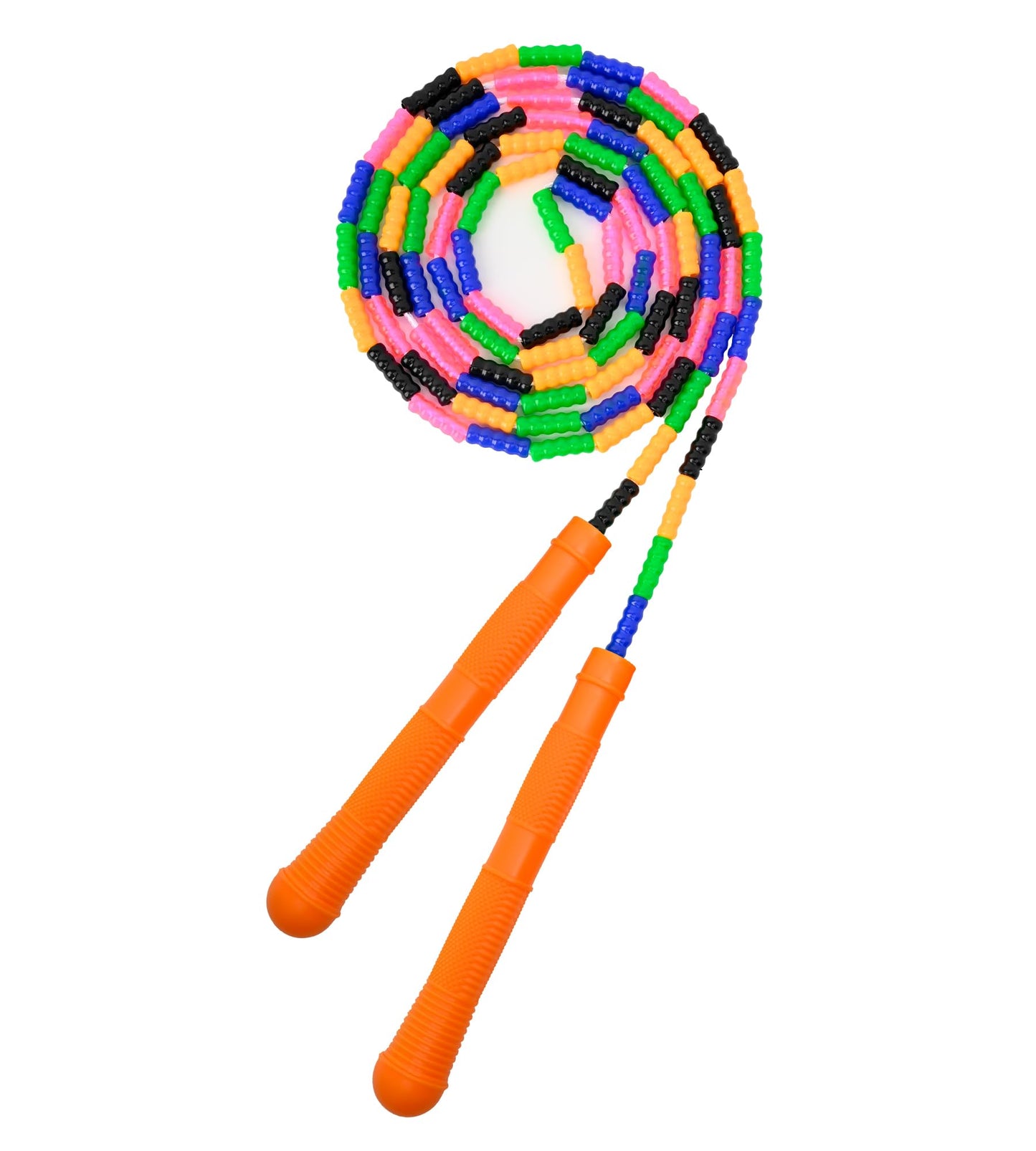 Beaded Jump Rope, ACEONE Segmented Skipping Rope for Kids Adults, Adjustable Tangle-Free Toddler Jumping Rope for Fitness Exercise Training (Rainbow Yellow)