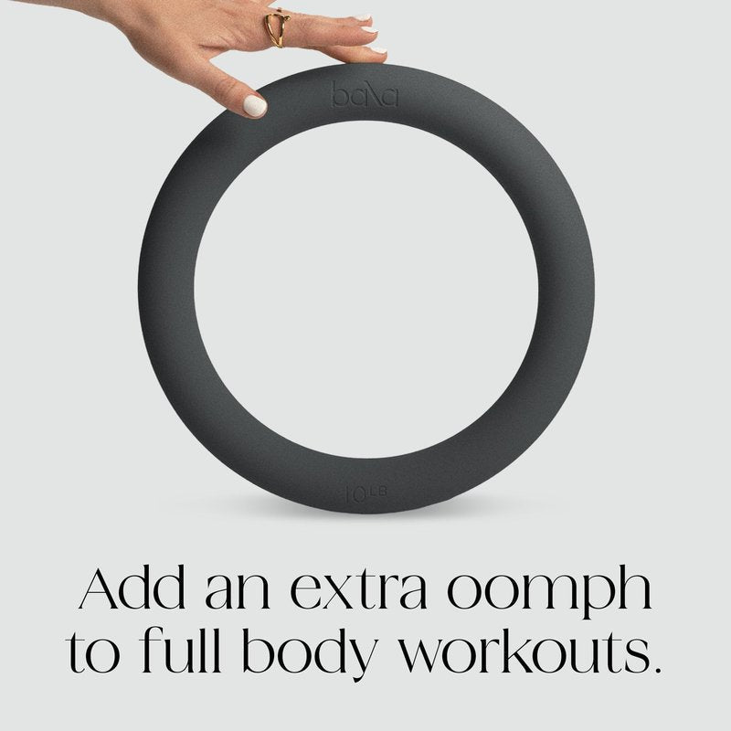 Bala Power Ring, 2-in-1 Kettlebell & Dumbbell, 10lb (Charcoal) - Full Body Home Gym Workout Equipment for Strength Training, HIIT, Pilates, & Aerobics Exercises - Fitness Equipment for Working Out