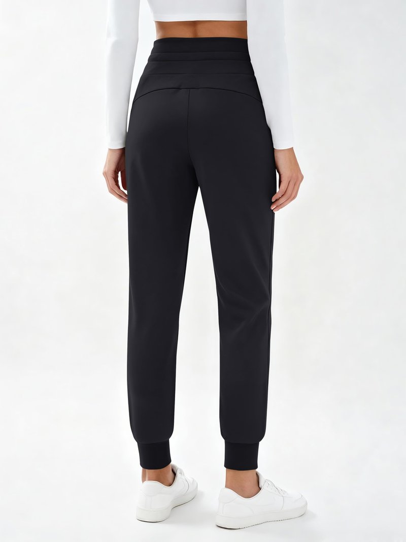 MAGCOMSEN Womens Fleece Lined Hiking Joggers Water Resistant High Waisted Insulated Cold Weather Pants Pockets Black M