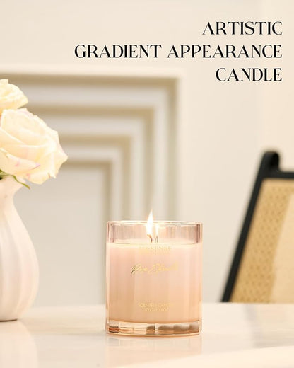 M&SENSE Rose Scented Candles for Home - 10.6oz 60 Hours Burn Natural Soy Wax Flower Scent for Girlfriend, Aromatherapy Candle for Relaxing Meditation Yoga Spa