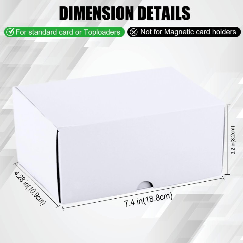 XRACV Toploader Trading Card Storage Box, 4-Pack 100 Count White Corrugated Cardboard Bulk Sports Top Loaders Storage Box for TCG/Magic/Mtg Basketball Cards, Collectible Trading Card Organizer
