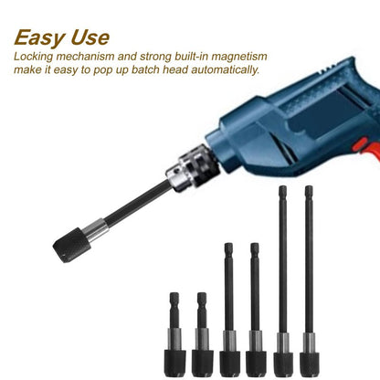 OSVJE 6PCS Hex Shank Drill Bits Adapter, 1/4 Inch Black Hex Shank Quick Release Bit Holder with Aluminum Sleeve, Magnetic Impact Driver and Drill Bit Extension, 2",4",6" Length