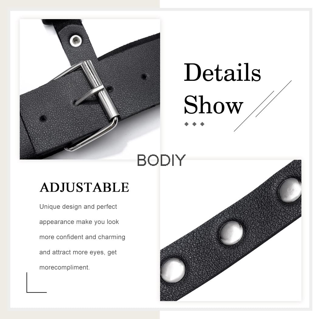 BODIY Punk Women Waist Belt PU Leather Fashion Harness Belts Body Chain Rivet Gothic Halloween Rave Accessory