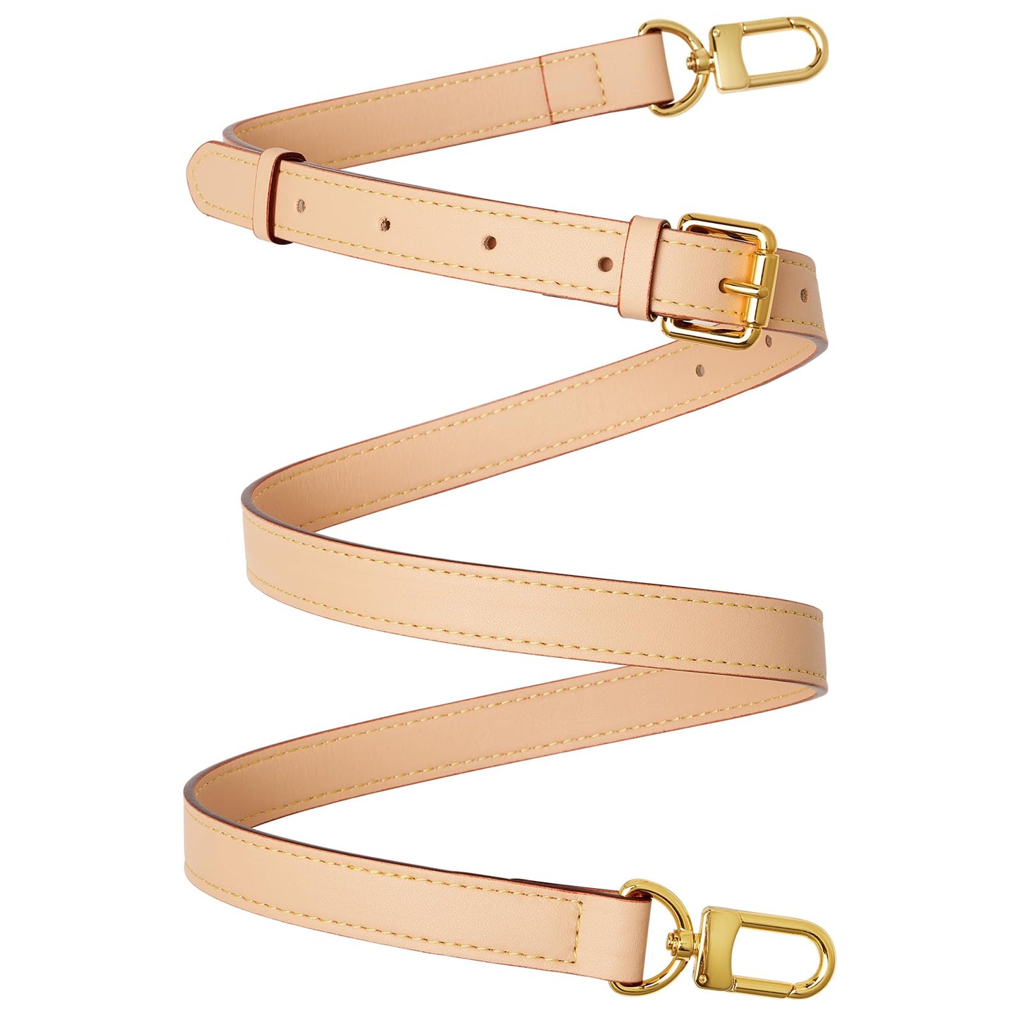 RICLVS Genuine Vachetta Leather Crossbody Strap Genuine Leather Adjustable Replacement Strap for Shoulder Bag Handbag Purse (Beige)